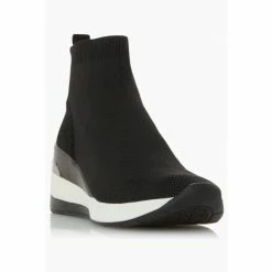 Alternative view of Dune London Womens Black Engel Mid Wedge Sock Trainers