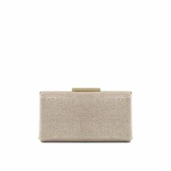 Alternative view of Dune London Gold Metalic Binita Slim Frame Clutch