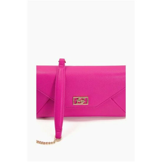 Dune London Pink Elissia Branded Foldover Clutch Bag 8 Dune London Pink Elissia Branded Foldover Clutch Bag - Image 6