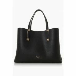 Dune London Dorrie Black Synthetic Logo Hardware Tote Bag