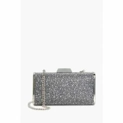 Dune London Silver Bettey Ombre Diamante Clutch