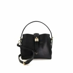 Dune London Medium Daytona Padlock Grab Black Bag