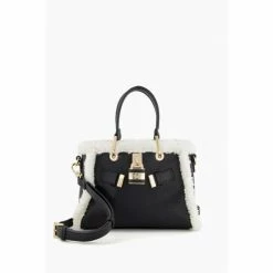 Dune London Dinidewsbury Small Black Shearling Bag