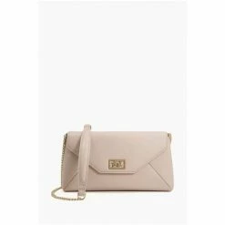 Dune London Natural Elissia Branded Foldover Clutch -Dune London Sales unnamed file 4092