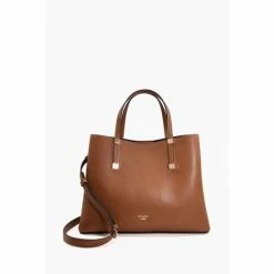 Dune London Dorrie Brown Logo Hardware Tote Bag