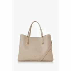 Dune London Dorrie Nude Plain Synthetic Logo Hardware Tote Bag