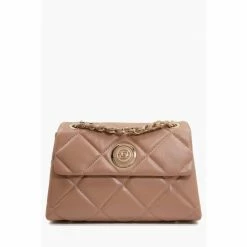 Dune London Natural Duchess Medium Leather Quilt Bag