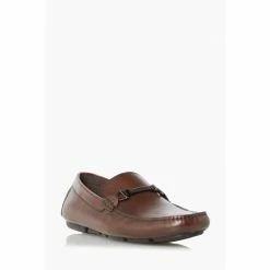 Alternative view of Dune London Mens Brown Beacons Driver Moccasins With Woven Trim Shoes