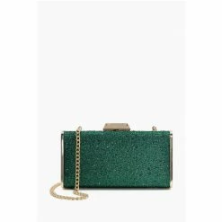 Dune London Green Bettey Ombre Diamante Clutch