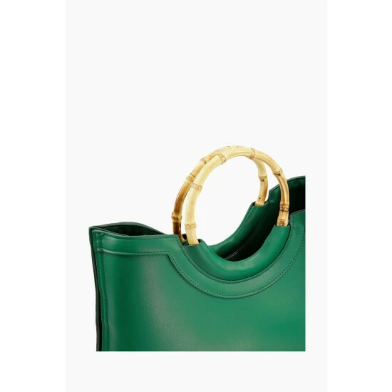 Dune London Green Distinguish Large Bamboo Handle Bag 6 Dune London Green Distinguish Large Bamboo Handle Bag - Image 4