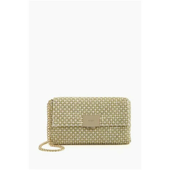 Dune London Gold Tone Metallic Evanders Square Lock Diamante Bag 5 Dune London Gold Tone Metallic Evanders Square Lock Diamante Bag - Image 3