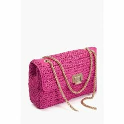 Alternative view of Dune London Pink Dorchesters Small Raffia Shoulder Bag