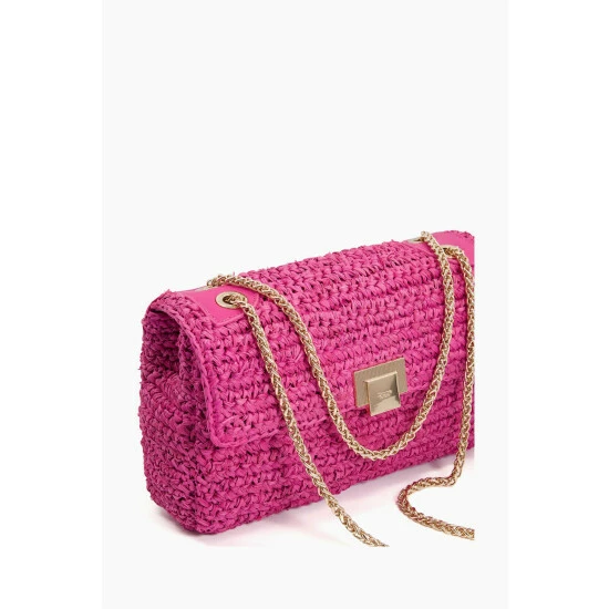 Dune London Pink Dorchesters Small Raffia Shoulder Bag 4 Dune London Pink Dorchesters Small Raffia Shoulder Bag - Image 2