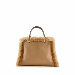 Alternative view of Dune London Natural Dewsbury Large Faux Fur Padlock Bag