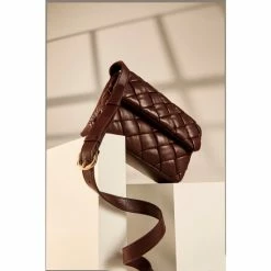 Dune London Dempsy Small Woven Brown Cross-Body Bag