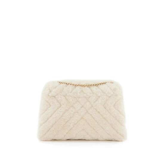 Dune London Natural Dancefloor Small Quilted Faux Fur Bag 4 Dune London Natural Dancefloor Small Quilted Faux Fur Bag - Image 2
