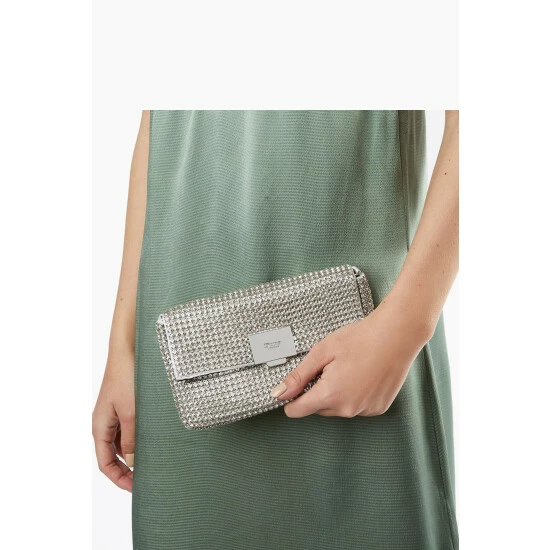 Dune London Gold Metalic Evanders Square Lock Diamante Bag 4 Dune London Gold Metalic Evanders Square Lock Diamante Bag - Image 2