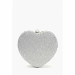 Alternative view of Dune London Silver Metalic Endearing Heart Shaped Clutch Bag