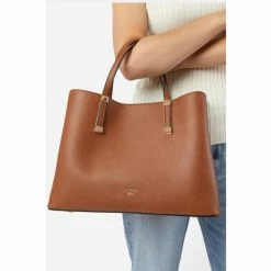 Dune London Tan Brown Dorrie Logo Hardware Tote Bag -Dune London Sales unnamed file 4372