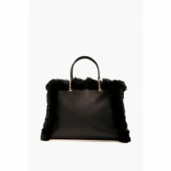 Alternative view of Dune London Large Black Dewsbury Faux Fur Padlock Bag