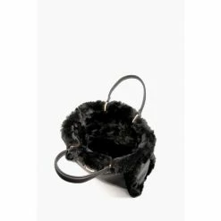 Dune London Large Black Dewsbury Faux Fur Padlock Bag -Dune London Sales unnamed file 4379