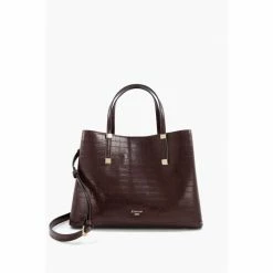Dune London Dorrie Logo Hardware Brown Tote Bag