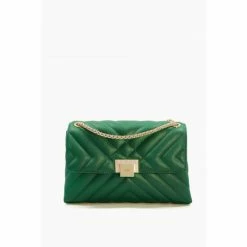 Dune London Green Dorchester Small Quilted Shoulder Bag