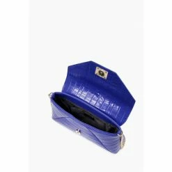 Dune London Blue Elissia Branded Foldover Clutch Bag -Dune London Sales unnamed file 4390