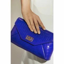Dune London Blue Elissia Branded Foldover Clutch Bag -Dune London Sales unnamed file 4392