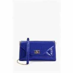 Dune London Blue Elissia Branded Foldover Clutch Bag -Dune London Sales unnamed file 4393