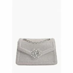 Dune London Silver Becci All Over Diamante Bag