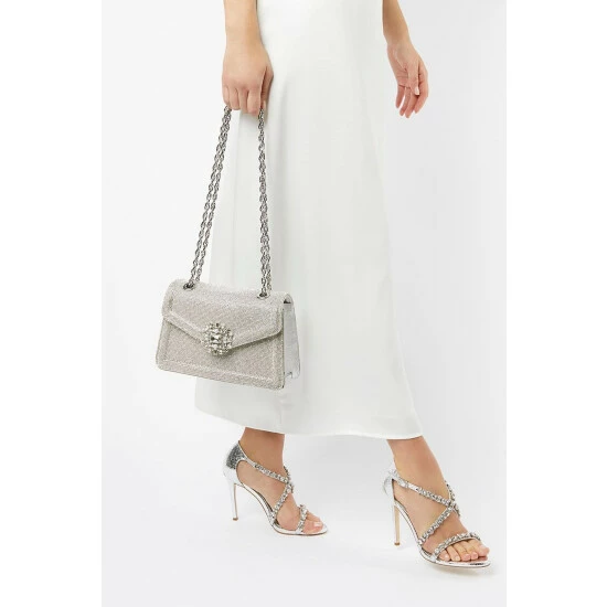 Dune London Silver Becci All Over Diamante Bag 5 Dune London Silver Becci All Over Diamante Bag - Image 3