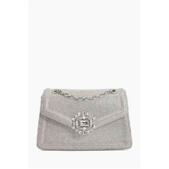 Dune London Silver Becci All Over Diamante Bag 6 Dune London Silver Becci All Over Diamante Bag - Image 4
