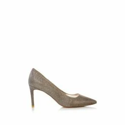 Dune London Metallic Gold Abbigail Pointed Toe Mid Heel Court Shoes -Dune London Sales unnamed file 442