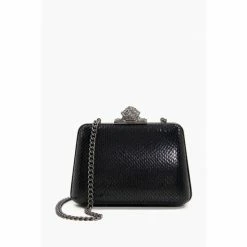 Dune London Become Diamante Knot Clasp Black Bag