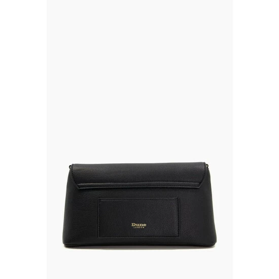 Dune London Elissia Branded Black Foldover Clutch Bag 4 Dune London Elissia Branded Black Foldover Clutch Bag - Image 2