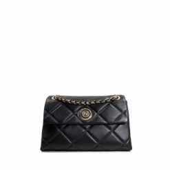 Dune London Duchess Black Large Leather Quilt Bag