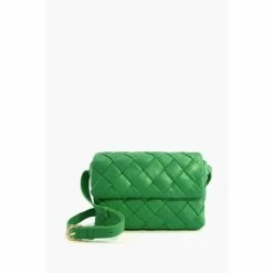 Dune London Green Dempsy Small Woven Cross-Body Bag
