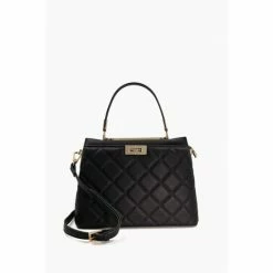 Dune London Large Dates Black Quilted Top Han Bag