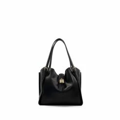 Dune London Dublin Padlock Slouch Black Bag