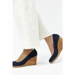 Dune London Blue Annibell Wedge Heel Court Shoes -Dune London Sales unnamed file 458