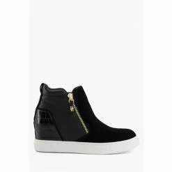 Dune London Black Enhance Concealed Wedge Trainers