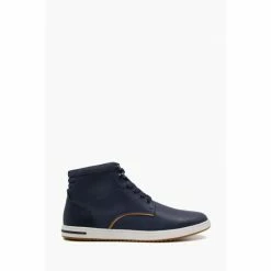 Dune London Blue Visit Collared Hitop Trainers