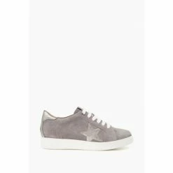Dune London Grey Eddris Cutout Star Trainers