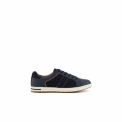 Dune London Blue True Stripe Panel Trainers
