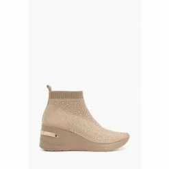 Dune London Natural Enchantment Embellished Sock Wedges