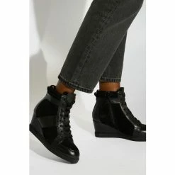 Dune London Emmey Wedge Lace Up Black Trainers 5 Dune London Emmey Wedge Lace Up Black Trainers -Dune London Sales unnamed file 4694