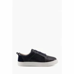 Dune London Estee Blue Wide Fit Mix Material Trainers