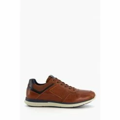 Dune London Brown Thymes Lace-Up Trainers