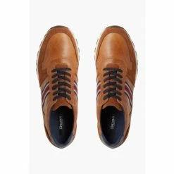 Dune London Tan Brown Truro Stripe Webbing Runner Shoes -Dune London Sales unnamed file 4763